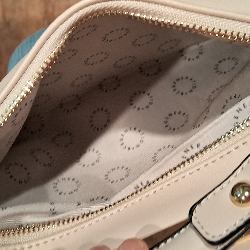 BCBGeneration women's three zipper compartment cream color purse - Picture 10 of 12